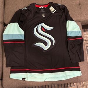 *New* Seattle Kraken Adidas Prime Green NHL Home Jersey Size 54 Mens Xtra Large